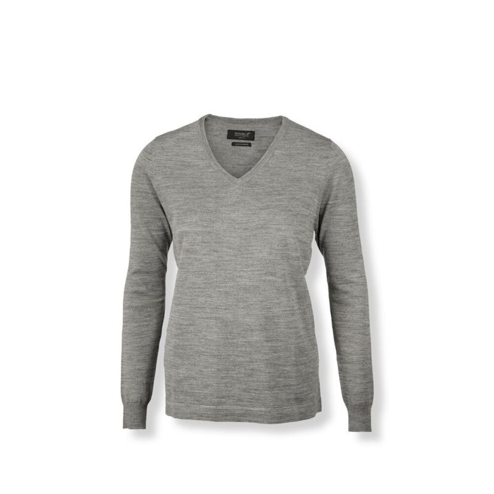 Nimbus Womens/Ladies Ashbury Knitted V Neck Sweater / Gray Melange